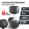 Гантель гексагональная UNIX FIT 22,5 кг обрезиненная DBHEX22_5x2